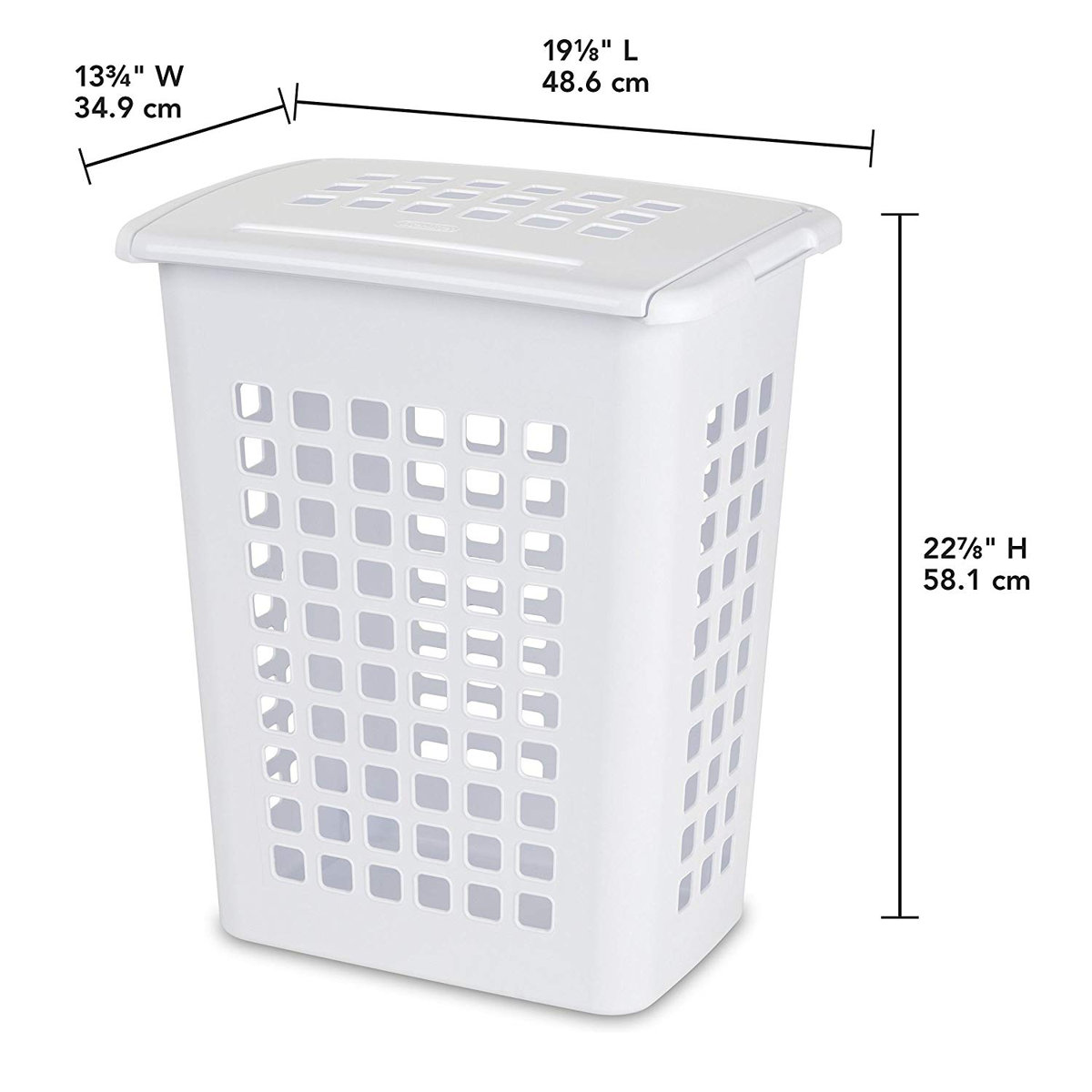 Sterilite Rectangular LiftTop Plastic Laundry Hamper Basket Bin w/ Lid
